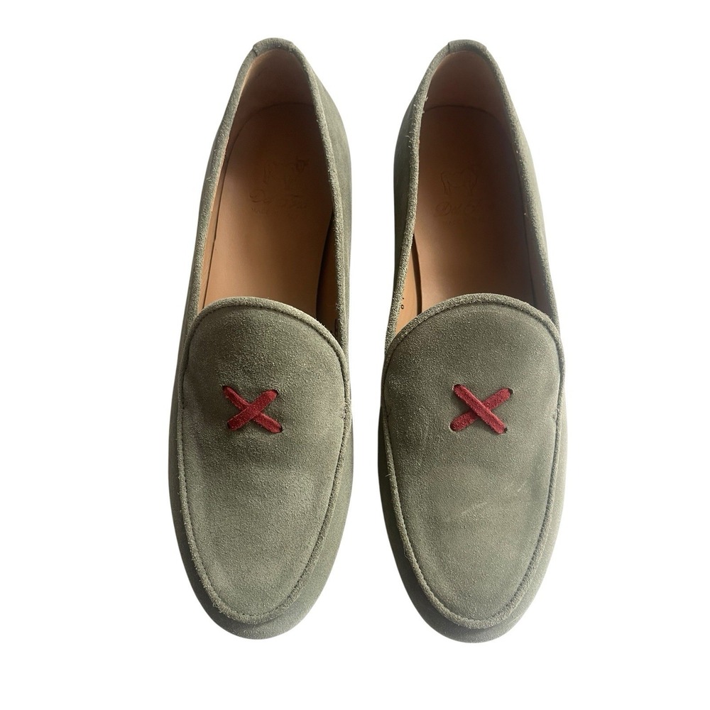 Women's Del Toro Italia Milano Green Suede Loafer Sz 10 Made In Italy Preppy
